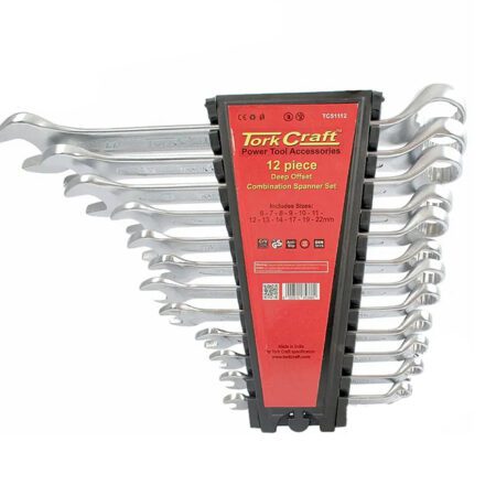 Tork Craft 12 Piece Deep Offset Combination Spanner Set 6-22mm