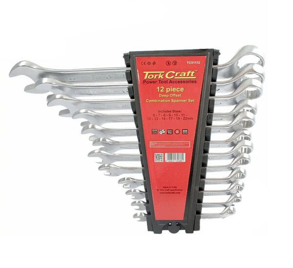 Tork Craft 12 Piece Deep Offset Combination Spanner Set 6-22mm