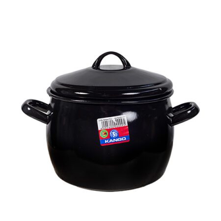 Kango Enamel Bellied Pot - Heavy Quality - Bow Handle - 3.5 Litres