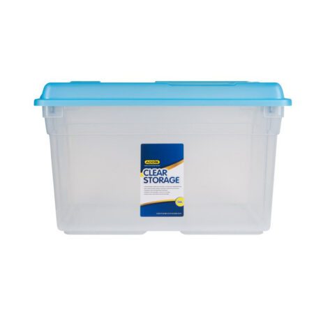 Addis Storage Box - Clear -Blue Lid - 56 Litres