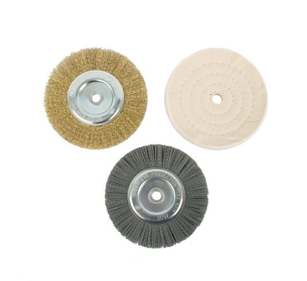 Tork Craft Bench Grinder Set 150mm 3Pce 1Xwire 1Xbuffullo 1Xnylon Wheel