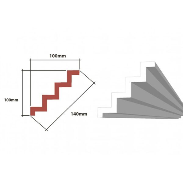 Cornice Tamara EPS  - Medium Density  - 100 x 100 x 140 Per 8 Metre
