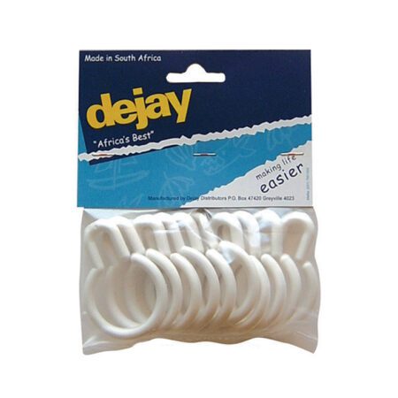 Deejay Shower Curtain Rings Pear Shape White