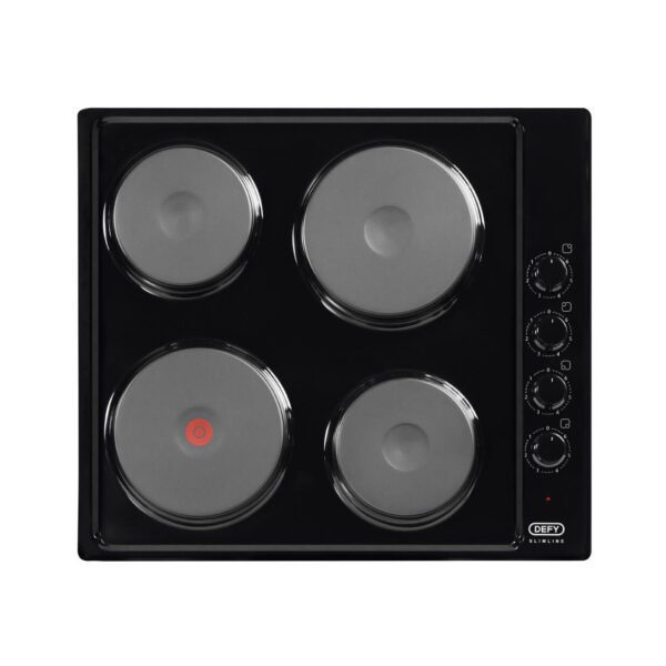 Defy Hob 600 Control Panel - Solid Plate - Black - DHD398
