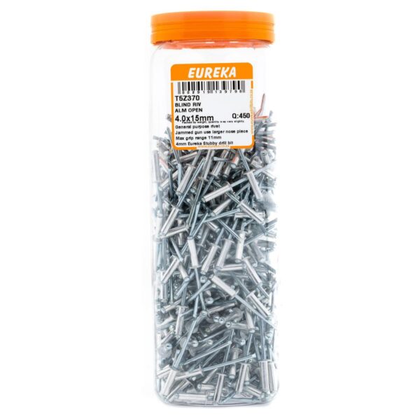 Eureka Blind  Rivet Alluminium Open 4.0X15mm  - 450 Qty