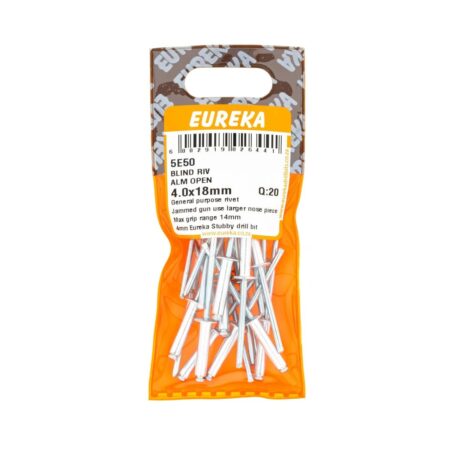 Eureka Blind  Rivet Alluminium Open 4.0X18mm  - 20 Qty
