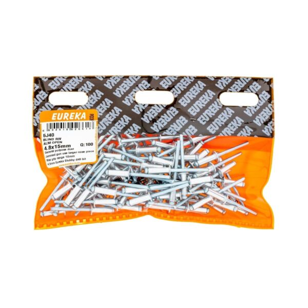 Eureka Blind Rivet Alluminium Open 4.8X15mm - 100 Qty