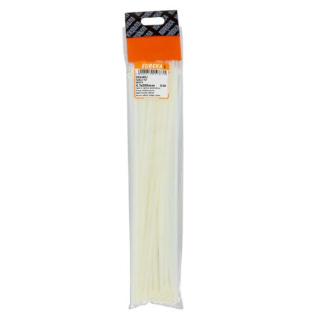 Eureka Cable Tie - White - 4.7 x 305mm - 50 Qty