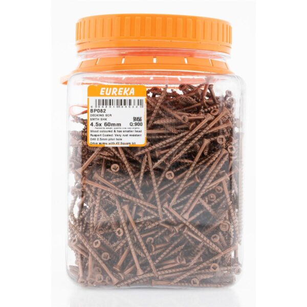 Eureka Decking Screw - Smooth Shank - 4.5 x 60mm - 900 Qty