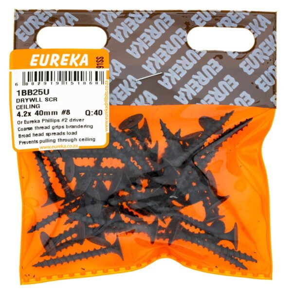 Eureka Drywll Screw Ceiling - 4.2  x  40mm - #8- 40 Qty