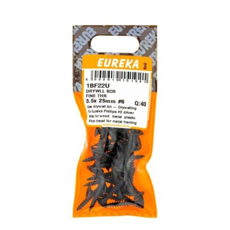 Eureka Drywll Screw -  Coarse Thread -  3.5  x  25mm #6- 40 Qty
