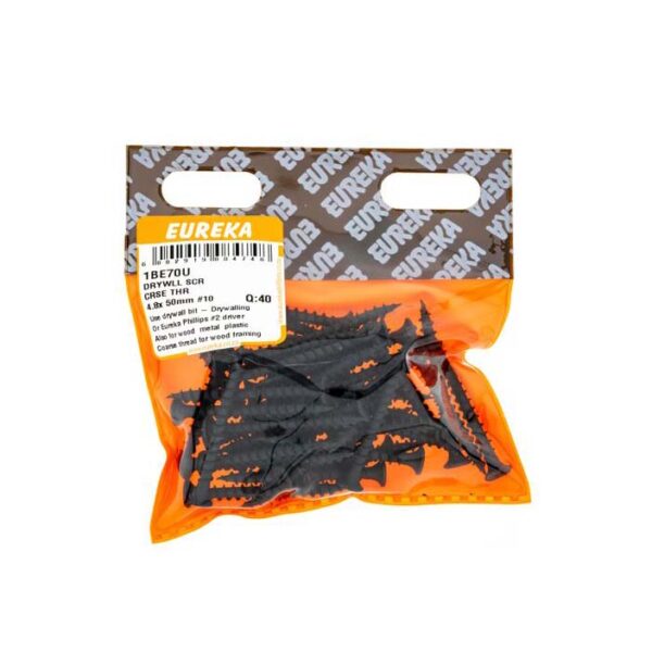 Eureka Drywll Screw -  Coarse Thread -  4.8  x  50mm #10 - 40 Qty