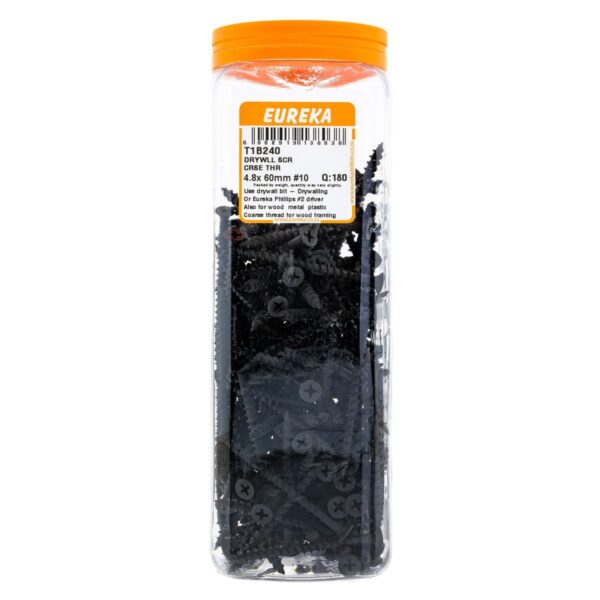 Eureka Drywll Screw -  Coarse Thread -  4.8  x  60mm #10 - 180 Qty