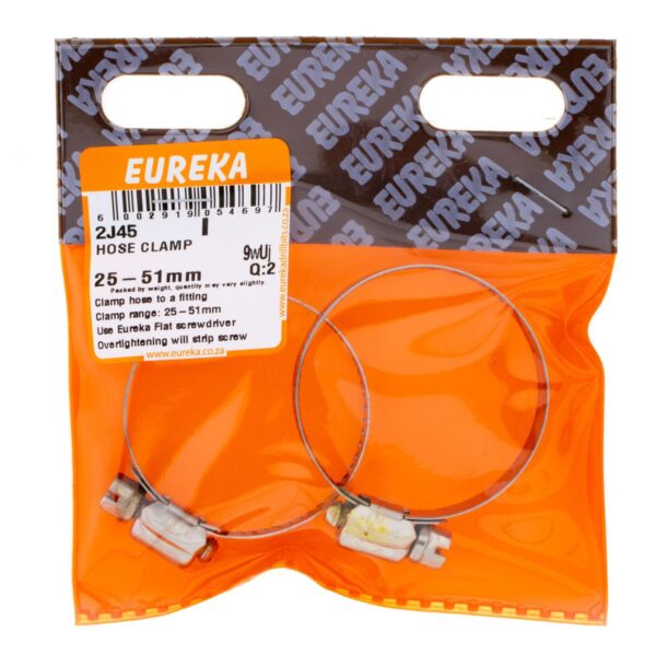 Eureka Hose Clamp ~ 25-51mm - 2 Qty