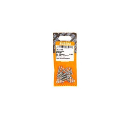 Eureka Machine Screw & Nut Countersank - 3  x  16mm - 20 Qty