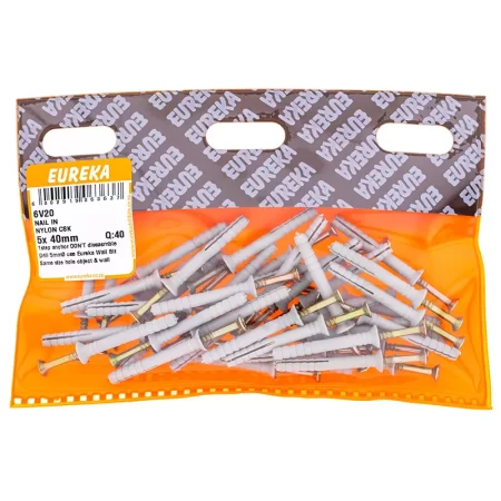 Eureka Nail In Nylon - Countersank - 5 x 40mm - 40 Qty