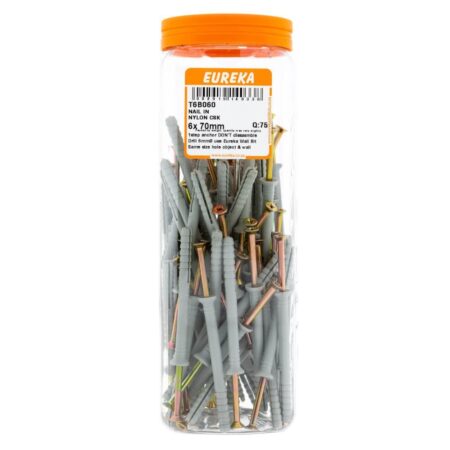 Eureka Nail In Nylon - Countersank - 6 x 70mm - 75 Qty