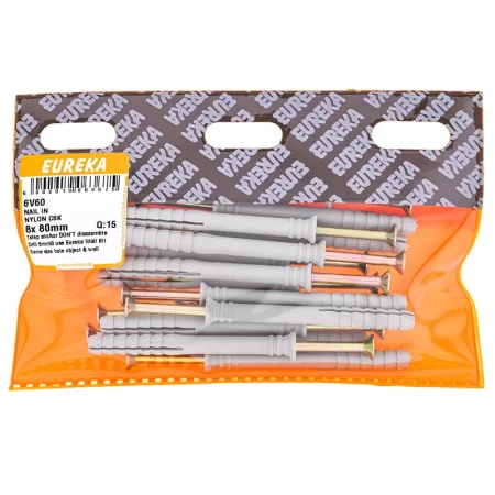 Eureka Nail In Nylon - Countersank - 8 x 80mm - 15 Qty