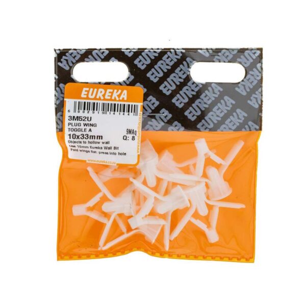 Eureka Plug Wing Toggle - A  - 10 x 33mm  - 8 Qty
