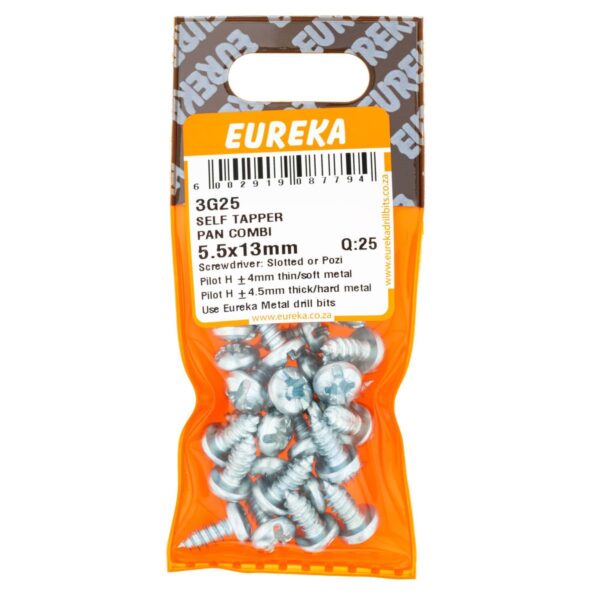 Eureka Self Tapper Pan Combination - 5.5 x 13mm  - 25 Qty