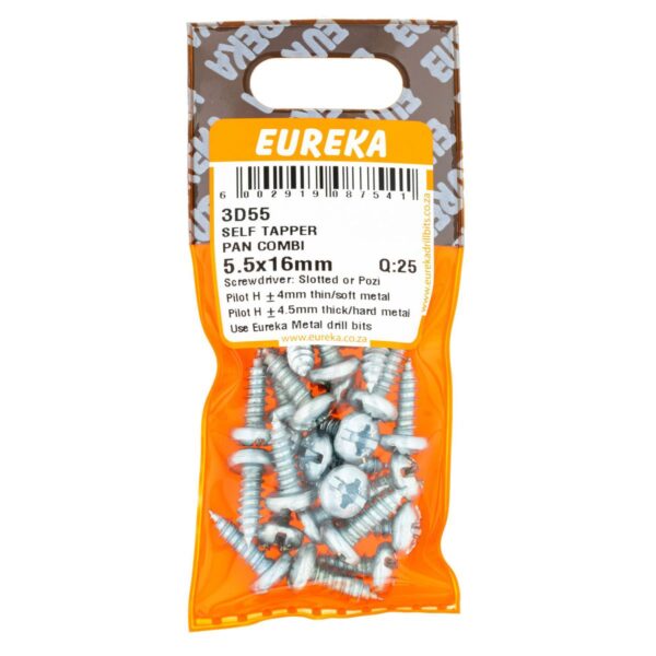 Eureka Self Tapper Pan Combination - 5.5 x 16mm  - 25 Qty