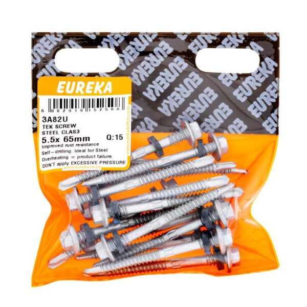 Eureka Tek Screw Steel Clas -  4 5.5 x 65mm  - 15 Qty