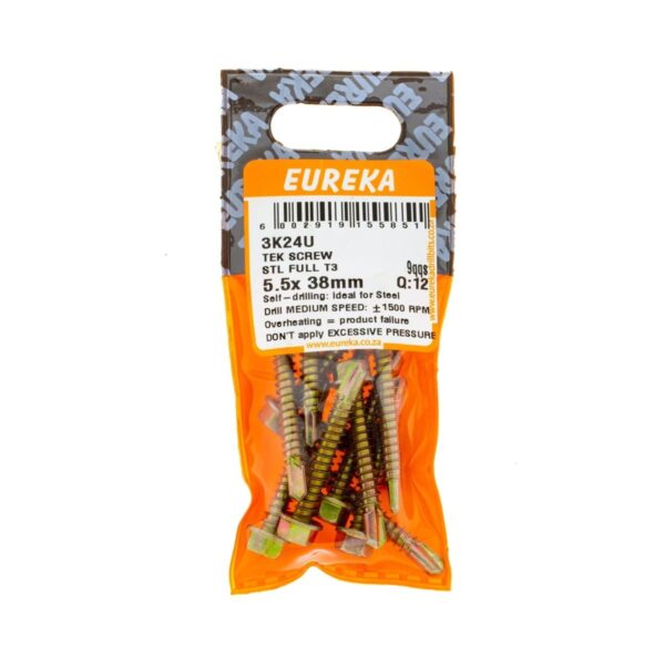 Eureka Tek Screw Stl Full - T3 - 5.5 x 38mm  - 12 Qty