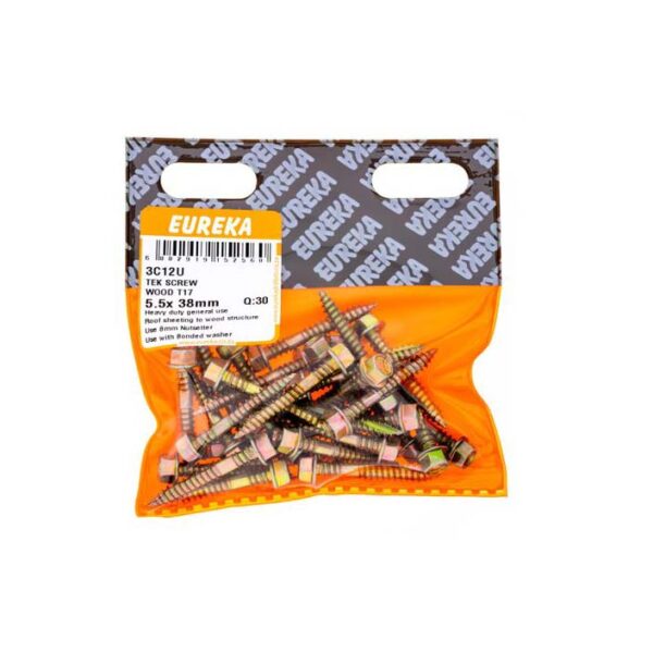 Eureka Tek Screw - Wood - T17 - 5.5 x 38mm  - 30 Qty