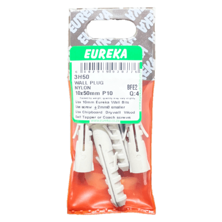 Eureka Wall Plug Nylon 10X50mm - P10 - 4 Qty