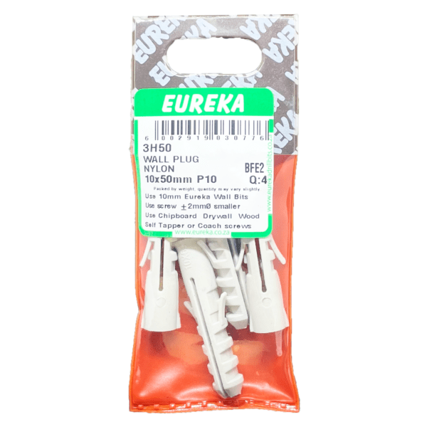 Eureka Wall Plug Nylon 10X50mm - P10 - 4 Qty