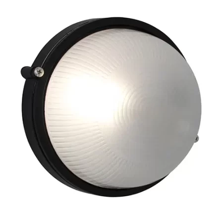 Eurolux Bulkhead Round Small Plain 180Mm Black 1X60W