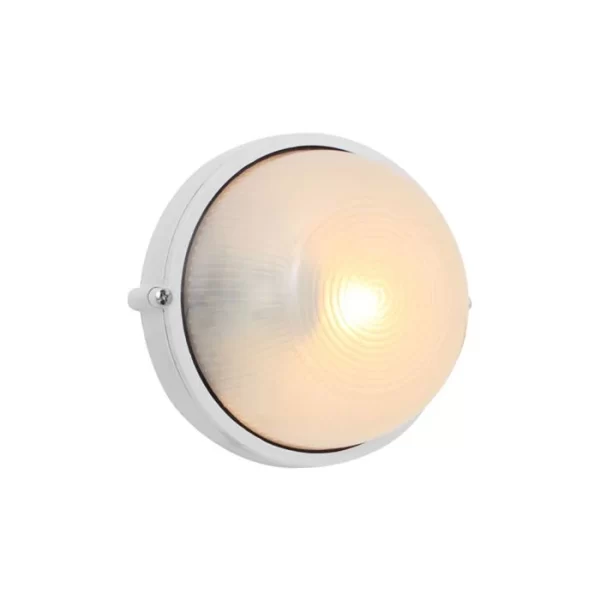 Eurolux Bulkhead Oval Small Plain  210Mm White 1X60W