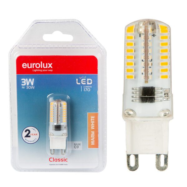 Eurolux LED Bi-Pin Bulb G9 3W Warm White