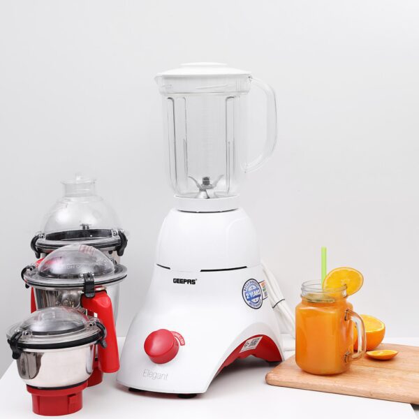 Geepas 4-In-1 Mixer Grinder - 2.1 Litres - White/Red - GSB5457