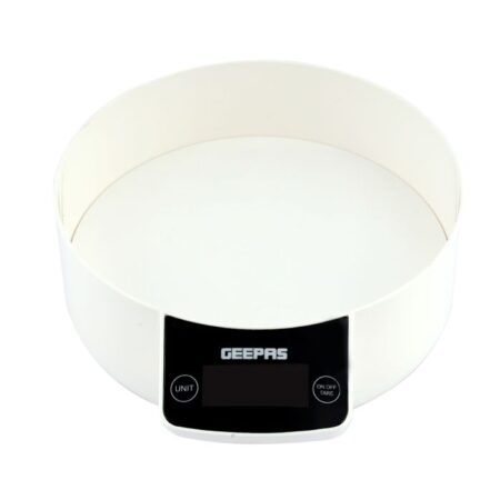 Geepas Digital Kitchen Scale - Removable Stainless Steel Bowl - 11lb/5KG - GKS46513