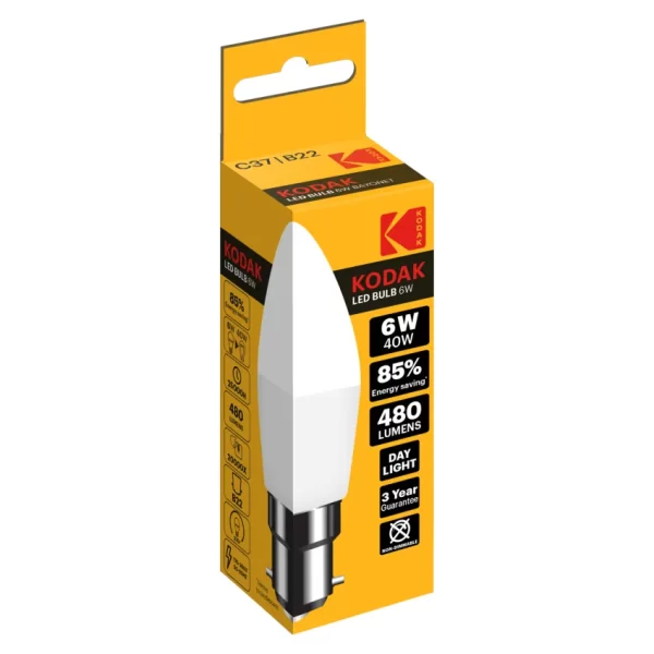 Kodak LED Bulb Candle B22 6W Daylight