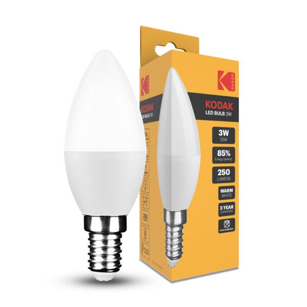 Kodak LED Bulb Candle E14 3W Warm Glow