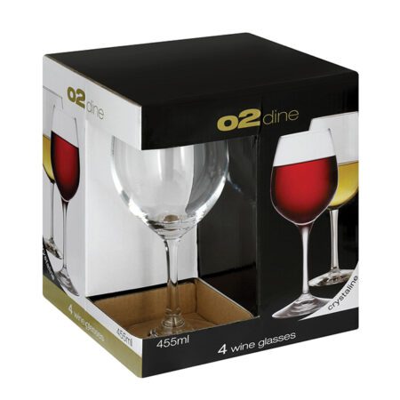 O2 Dine Wine Glass Set - 455ml - 4 Pack