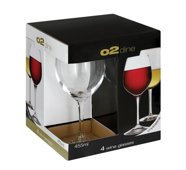 O2 Dine Wine Glass Set - 455ml - 4 Pack