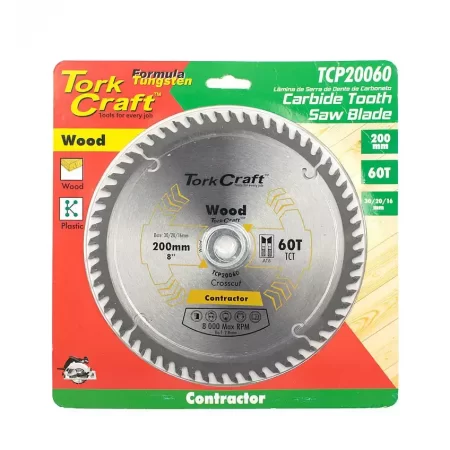Tork Craft Blade Contractor 200x60T 30/20/16 Circular Saw Tct
