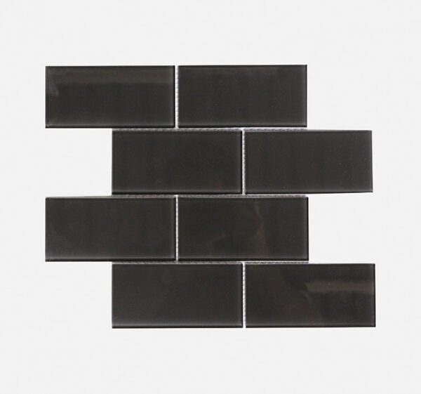 Wave Black Porcelain Mosaic 312x306 mm