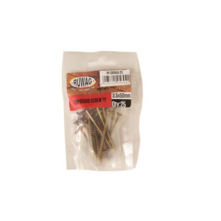 Ruwag Chipboard Screw - Zinc Yellow - 3.5 x 50mm - 25 Qty