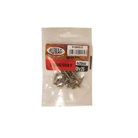 Ruwag Chipboard Screw - Zinc Yellow - 4 x 20mm - 25 Qty