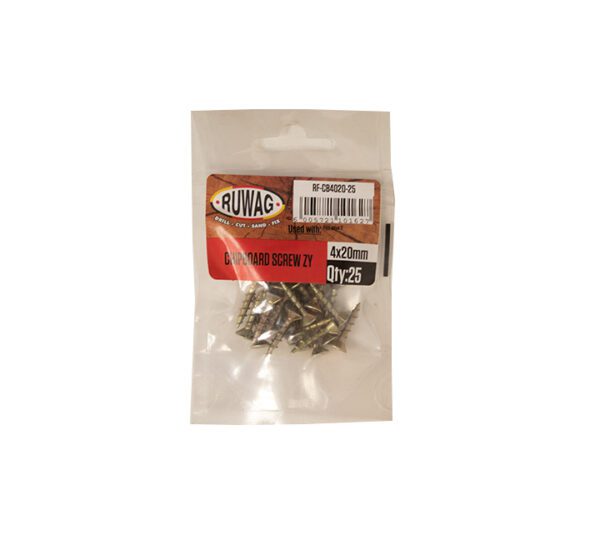 Ruwag Chipboard Screw - Zinc Yellow - 4 x 20mm - 25 Qty