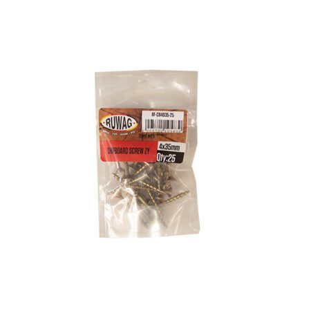 Ruwag Chipboard Screw - Zinc Yellow - 4 x 35mm - 25 Qty