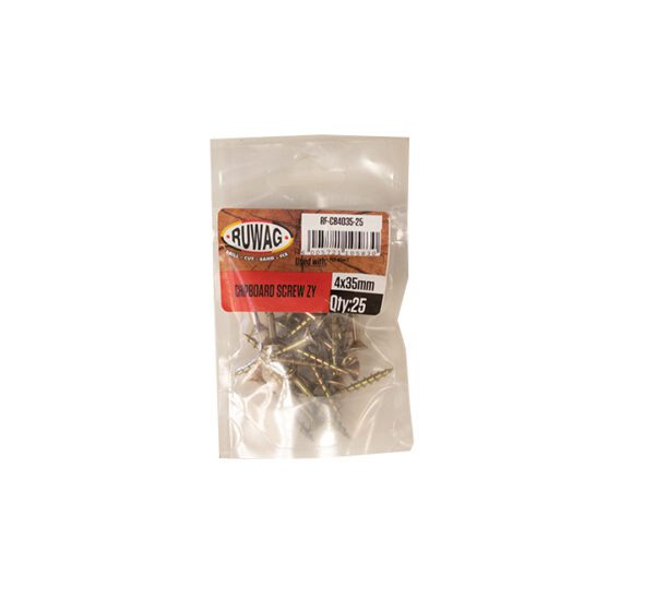 Ruwag Chipboard Screw - Zinc Yellow - 4 x 35mm - 25 Qty