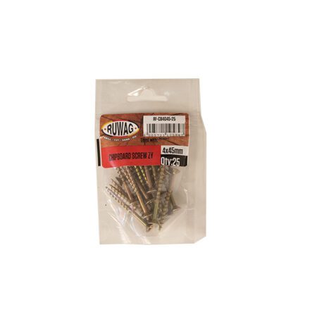 Ruwag Chipboard Screw - Zinc Yellow - 4 x 45mm - 25 Qty