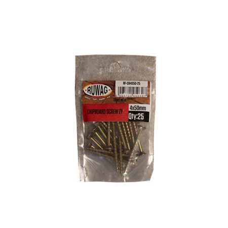 Ruwag Chipboard Screw - Zinc Yellow - 4 x 50mm - 25 Qty