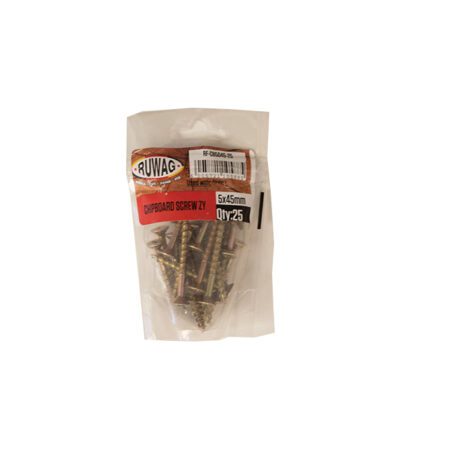 Ruwag Chipboard Screw - Zinc Yellow - 5 x 45mm - 25 Qty