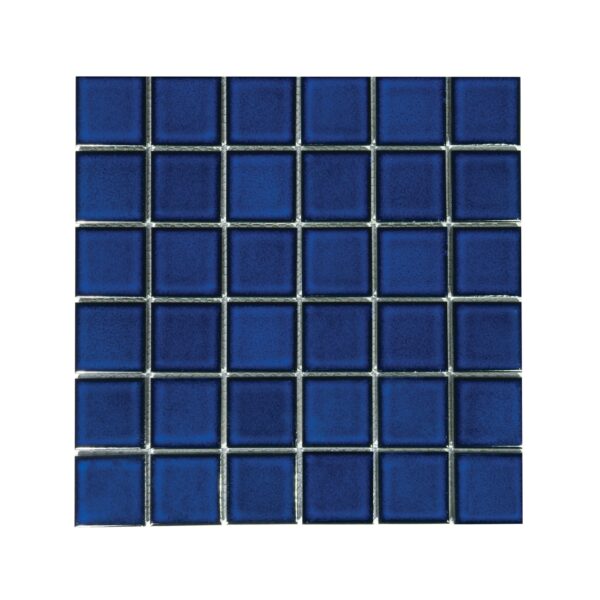 Cobal Blue 48 x 48mm Porc Mosaic 300 x 300mm
